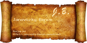 Janovszky Bence névjegykártya