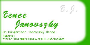 bence janovszky business card